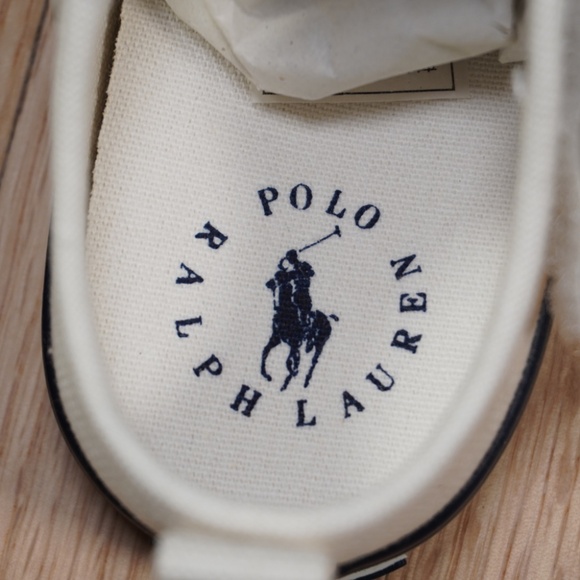 Polo Ralph Lauren Bryn Fisherman II Cream Navy Toddler Size 9 Canvas Brand New - Picture 5 of 12